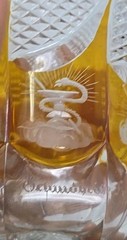 Bohemian Cut Glass Amber Stained And Etched Friendship Cup 1840s