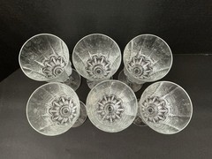 Set Of 6 American Heritage Crystal Water Goblets By St. George 7 7/8” x 3 1/8”