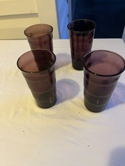 4 – Beautiful Amethyst Tumblers. Beautiful Pebbles Rim. P-1