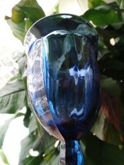 Viking Medium Blue Glass Arlington Colonial 6 7/8th» Iced Tea Excel Used Cond.