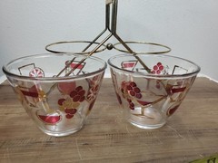 MCM Gay Fad Studios Double Ice Bucket Brass Caddy 22KT Gold Accent Bar Decor