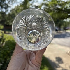 American Brilliant Period Cut Crystal Whiskey Wine Juice Cocktail Glass Star Cup
