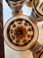 Vintage Noritake Provincial Smokey Brown Iced Tea Wine Goblets 6 3/8in Set Of 8
