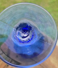 Blue Libby Durotuff Glass Goblet Vintage