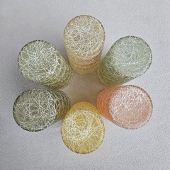 Colour Craft Spaghetti String 12oz Drinking Tumbler Glass Set of 6 VTG 1950s MCM