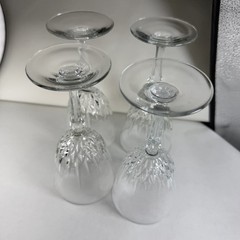 Set Of 4 VTG Luminarc Crystal Diamant Wine Water Glasses 6 7/8” Tall France