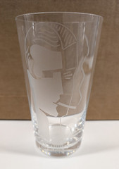 Baccarat Smoking Man Etched Crystal Highball Glass France