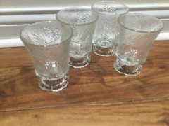 Set Of 4 Vintage Tiara Ponderosa Pine Clear Wine Goblets 4.5» mint