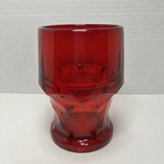 Vtg Viking Ruby Red Georgian Honeycomb Drinking Glass 5″ Water Tumbler Uv Glow