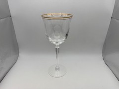 Set of 4 Lenox Crystal CLASSIC SHELL Water Goblets Glasses with Gold Trim