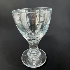 Simon Pearce Hand Blown Clear Glass Goblet 5in Tall Stemware Vermont Made