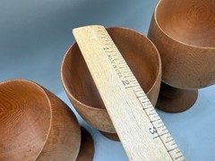 VINTAGE ESTATE WOODEN GOBLET SET 3 SIGNED