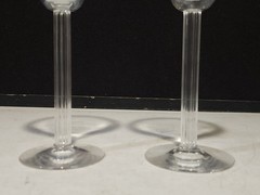 SET OF 2- RARE Libbey Monticello WATER GLASSES Stem 5700 Round Ribbed USA READ
