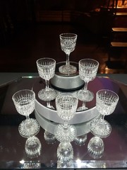 (6) Cordial glasses, American Brilliant Cut Glass Crystal Dorflinger Renaissance