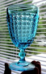 Adams EAPG Thousand Eye Turquoise Blue Sensation #160 Water Goblet USA 1874