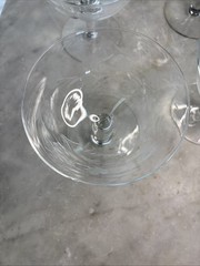Vintage 50s-60s Cocktail/Champange Coupe Glasses-4. Thin Elegant Etched Glass