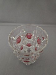 4 EAPG United States Glass Tumblers Newport Bulls Eye & Daisy Ruby Stain
