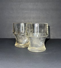 Set of 2 Federal Glass Diana Clear 9 Ounce Flat Tumblers