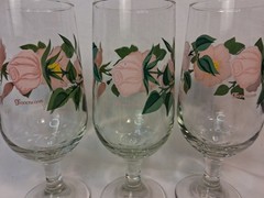 Franciscan Desert Rose Iced Tea / Water / Wine 7 1/4” Glasses Goblets (3)