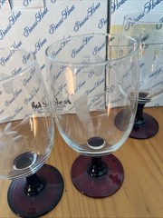 Rare Vtg Princess House 638 Heritage Red Crystal Glasses Set Of 4 W Box