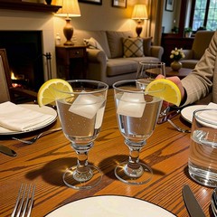 Libbey Clear Goblets Water Iced Tea Wine Glasses Cursive L Mark