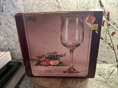 Vintage Libbey Glasses 12oz. Grand Connoisseur Misty Rose Pink Box Set of 6