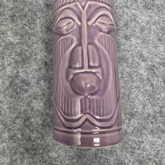 Vintage 2001 Accoutrements Tiki Mug Purple Ceramic 6.5in Barware Polynesian