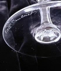 Vintage Crystal Wine Glasses RIVIERA signed VAL ST LAMBERT 6 1/8″ Lot Of 4