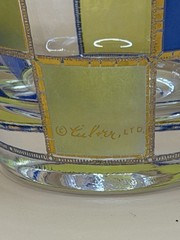 Vintage Culver Gold Blue Lime-Green Mid-Century Lowball Cocktail Glass Set of 2