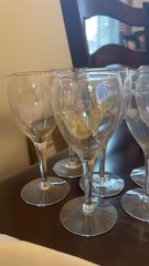11~ Vintage Champagne Wine Glass Iridescent Optic Glasses Color Changing