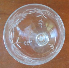 Tiffin #14170-1 Floral Cut 6 7/8” Clear Water Goblet(s)