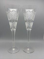 Waterford Crystal Celebration Toasting Flute “Love” Set Of 2 Champagne Glasses