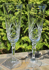 2 Vintage 1970 Ales Fluted Champagne Glasses by Cristal D’Arques Durand FREESHIP