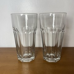 Libbey Duratuff Gibraltar Tumblers 8 Paneled Glasses 7” Tall Heavy 30oz Set Of 2