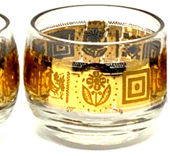NEW 8 VTG 1960 CULVER CORONET ROLY POLY COCKTAIL GLASSES 22k GOLD SIGNED NEW
