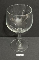 Bowl-Shaped Tasting Wine Glass, 6.5”H Clear Lead Crystal Stemware, France