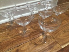 rare Fostoria PURITAN water glass Clear MCM #6068 – Set of 7 -5 5/8»X3 3/4