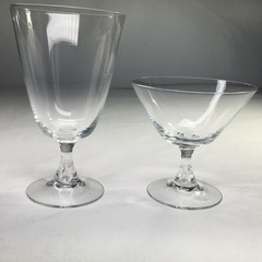 Orrefors Crystal Sven Air Bubble In Stem Water Glass And Champagne Glass Vintage