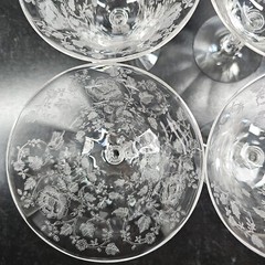 4 Cambridge Roselyn Low Sherbet Set Vintage Clear Floral Etch Drink Stemware Lot