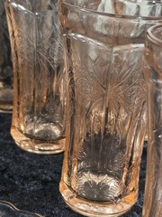 14pc Vintage Pink Depression Glass Set (Hazel-Atlas Royal Lace)