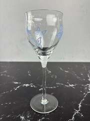 Vintage Givenchy Crystal Wine Glasses Set of 12 Etched Flowers and Butterflies