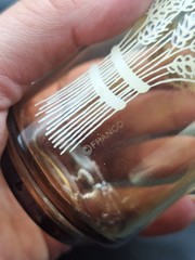 Set of 2 VTG MCM Libbey Franco Wheat Sheaf Pattern Juice Glasses 3 3/4″