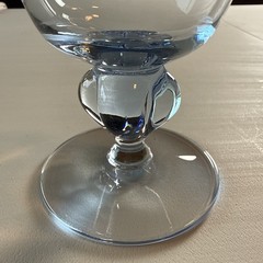 VTG Ingrid Gulli Light Blue Lobe Stem Glass Wine Glasses 4.25″ Set of 2 Barware