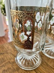Vintage 5 Very Rare Valencia 22K Gold Green Diamond Irish Coffee Mugs