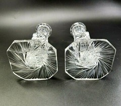 2 x Vintage Crystal Candlesticks Star of David