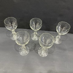5 VTG Hollow Stem Champagne Glasses Wine Whiskey Cocktail 5.5” T MCM Barware 50s