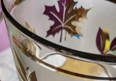 Summer Lemonade!! Anchor Hocking Gold Ivy Pitcher + 6 Libbey Gold Leaf Goblets
