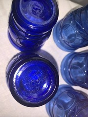 Maryland Glass Co. RING O RINGS Cobalt Blue Flat Juice Tumbler Set Of 5