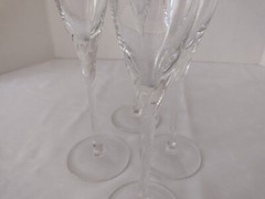 Vintage Lenox Platinum Rim Champagne Flutes Swirl Etched Stem 9 1/2″ – Set of 4