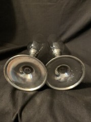 A Pair of Champagne Flutes with Pewter Base 8 – 1/2 in Tall